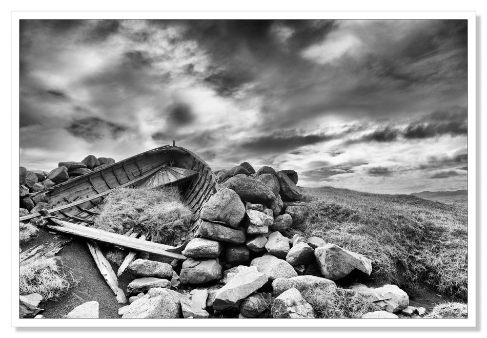 Old wrecked Fishing Boat, Stokksness and Horn, Iceland