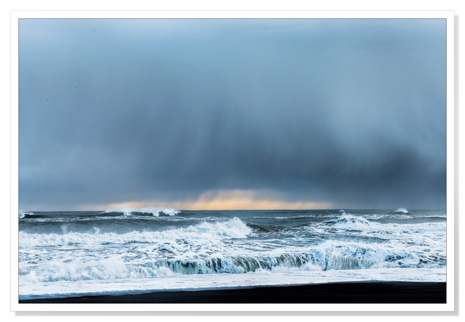 Blizzard Approaching Beach, Vik, Iceland by Adrian Theze